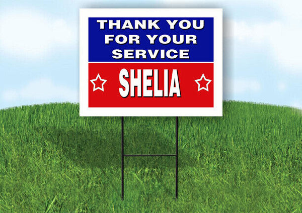 SHELIA THANK YOU SERVICE 18 in x 24 in Yard Sign Road Sign with Stand