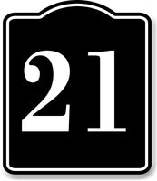 21 Bay Garage Door Plate Field Lane Gate Number BLACK Aluminum Composite Sign