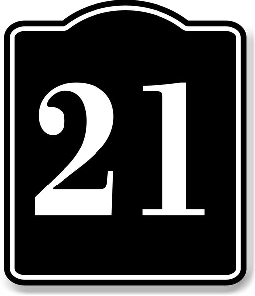 21 Bay Garage Door Plate Field Lane Gate Number BLACK Aluminum Composite Sign