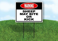 warning SHEEP MAY BITE OR KICK Yard Sign Road with Stand LAWN SIGN