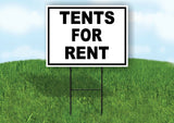 TENTS FOR RENT BLACK BORDER Yard Sign with Stand LAWN SIGN