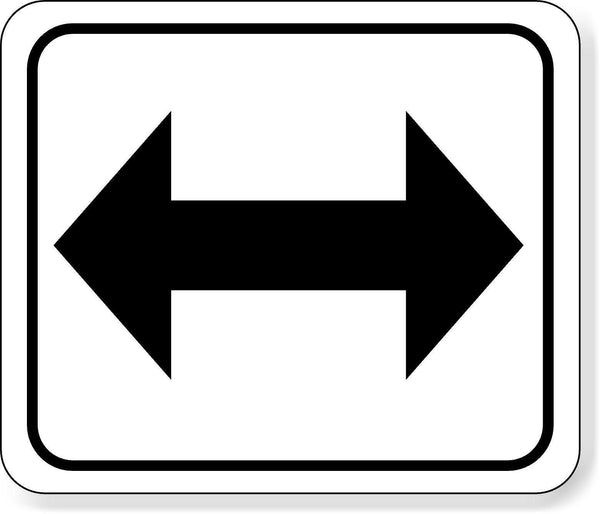 supplemental directional black double arrow Metal Aluminum Composite Sign