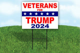 Veterans for trump 2024 Donald Trump POLITICAL Yard Sign ROAD SIGN with stand