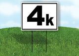 KILOMETER 4 K DISTANCE MARKER  RUNNING RACE BLACK Yard Sign with Stand LAWN SIGN