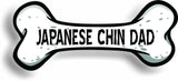 Dog Dad Japanese Chin Bone Car Magnet Bumper Sticker 3"x7"