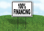 100% FINANCE BLACK BORDER Yard Sign with Stand LAWN SIGN
