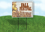 FALL FESTIVAL SATURDAY GOURDS Yard Sign with Stand LAWN SIGN