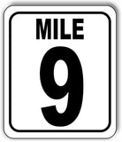 Mile 9 Distance Marker Running Race 5k Marathon Metal Aluminum Composite Sign