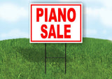 PIANO SALE RED WHITE Yard Sign Road with Stand LAWN SIGN