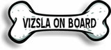 Dog on Board Vizsla Bone Car Magnet Bumper Sticker 3"x7"