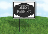 GUEST PARKING BLACK TAG Yard Sign Road with Stand LAWN SIGN