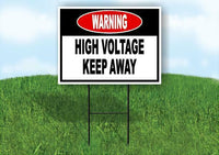 WARNING High Voltage Keep Away Yard Sign Road with Stand LAWN SIGN