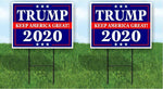 2 Pack TRUMP KEEP AMERICA GREAT POLITICAL Yard Sign ROAD SIGN w stands 18"x24"