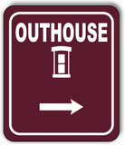 OUTHOUSE DIRECTIONAL ARROW TRAIL 8 Variations Metal Aluminum composite sign