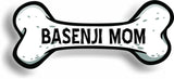 Dog Mom Basenji Bone Car Magnet Bumper Sticker 3"x7"