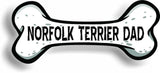 Dog Dad Norfolk Terrier Bone Car Magnet Bumper Sticker 3"x7"