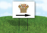 Food drive RIGHT ARROW Yard Sign Road with Stand LAWN SIGN Single sided