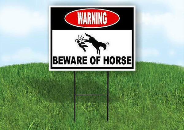 Warning BEWARE OF HORSE Yard Sign Road with Stand LAWN SIGN