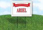 ARIEL CONGRATULATIONS RED BANNER 18in x 24in Yard sign with Stand