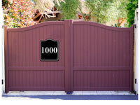 1000 Bay Garage Door Plate Field Lane Gate  BLACK  Aluminum Composite Sign