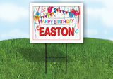 EASTON HAPPY BIRTHDAY BALLOONS 18 in x 24 in Yard Sign Road Sign with Stand