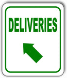 DELIVERIES DIRECTIONAL LEFT BLACK Arrow Variations Metal Aluminum composite sign