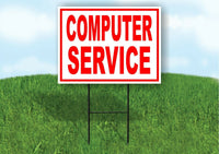 Computer Service RED Yard Sign Road with Stand LAWN SIGN