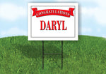 DARWIN CONGRATULATIONS RED BANNER 18in x 24in Yard sign with Stand