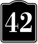 42 Bay Garage Door Plate Field Lane Gate Number BLACK Aluminum Composite Sign