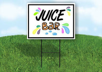 JUICE BAR GRAPHICS WITH BORDER Yard Sign with Stand LAWN SIGN