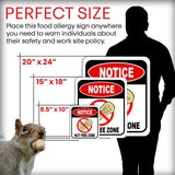 NOTICE NUT FREE ZONE Peanut METAL Aluminum composite outside sign