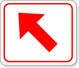 supplemental directional red diagonal left arrow Metal Aluminum Composite Sign