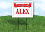 ALEX CONGRATULATIONS RED BANNER 18in x 24in Yard sign with Stand