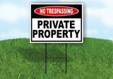 NO TRESPASSING Private PROPERTY Yard Sign Road with Stand LAWN POSTER