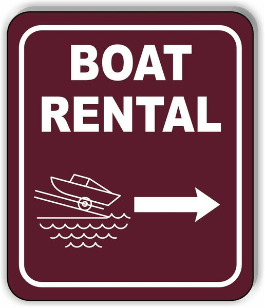 BOAT RENTAL DIRECTIONAL RIGHT ARROW CAMPING Metal Aluminum composite sign