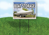 BOAT STORAGE WITH BOAT Yard Sign Road with Stand LAWN SIGN