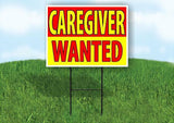 CAREGIVER WANTED RED YELLOW Yard Sign Road with Stand LAWN SIGN