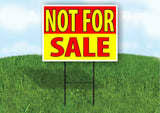 NOT FOR SALE RED YELLOW Plastic Yard Sign ROAD SIGN with Stand