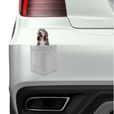 Bearded Collie Dog in pocket Fridge Car Magnet Bumper Sticker App size 4"x7"
