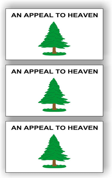 SET OF 3 An Appeal To Heaven American Flag Car MAGNET Magnetic Bumper Sticker