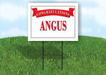 ANGUS CONGRATULATIONS RED BANNER 18in x 24in Yard sign with Stand