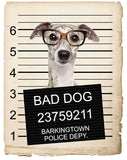 Greyhound with Glasses Mugshot Bad Dog Fridge refrigerator Car Magnet