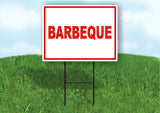 Barbeque  RED Plastic Yard Sign ROAD SIGN with Stand