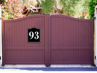 93 Bay Garage Door Plate Field Lane Gate Number BLACK Aluminum Composite Sign