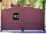 93 Bay Garage Door Plate Field Lane Gate Number BLACK Aluminum Composite Sign