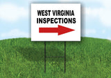 INSPECTIONS RIGHT ARROW RED_ WEST VIRGINIA Yard Sign with Stand LAWN SIGN