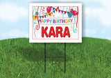 KARA HAPPY BIRTHDAY BALLOONS 18 in x 24 in Yard Sign Road Sign with Stand