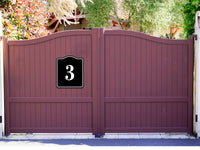 3 Bay Garage Door Plate Field Lane Gate Number BLACK Aluminum Composite Sign