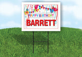 BARRETT HAPPY BIRTHDAY BALLOONS 18 in x 24 in Yard Sign Road Sign with Stand