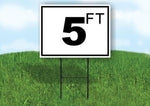 5 ft pool depth BLACK WHITE 18inx24in Yard Road Sign w/ Stand